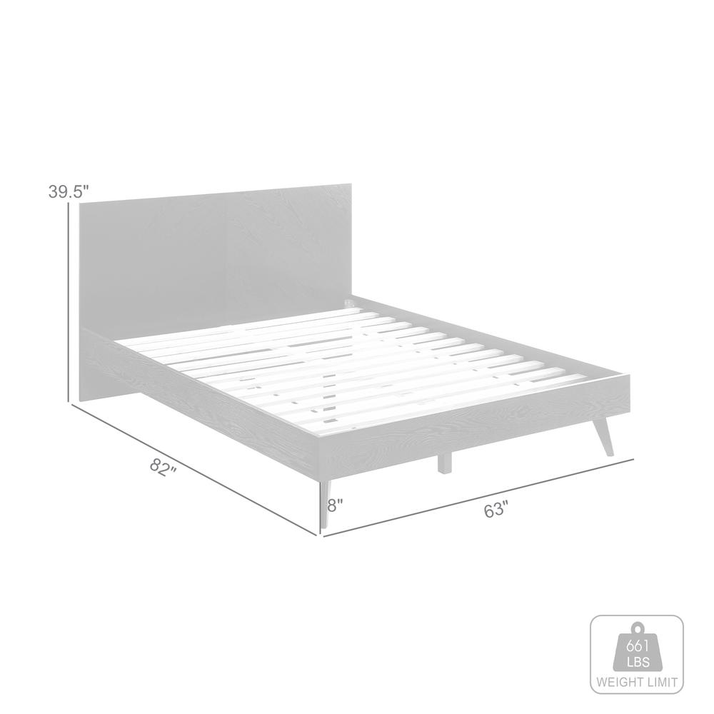Petra Queen Platform Wood Bed Frame in Black Finish. Picture 11