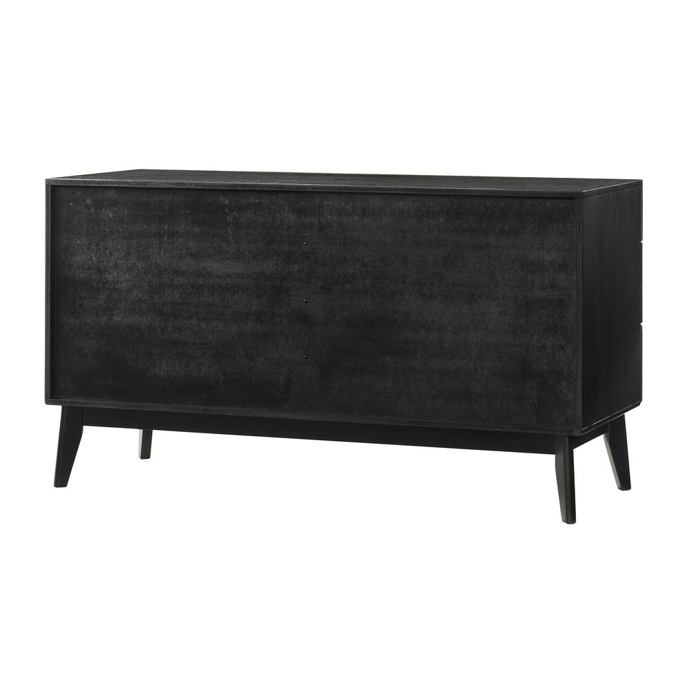 Petra 6 Drawer Wood Dresser in Black Finish. Picture 4