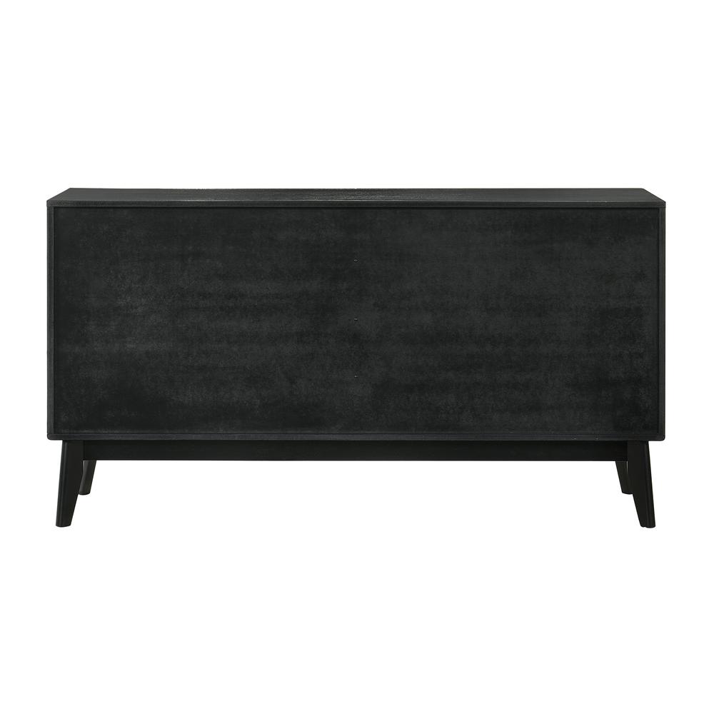 Petra 6 Drawer Wood Dresser in Black Finish. Picture 5