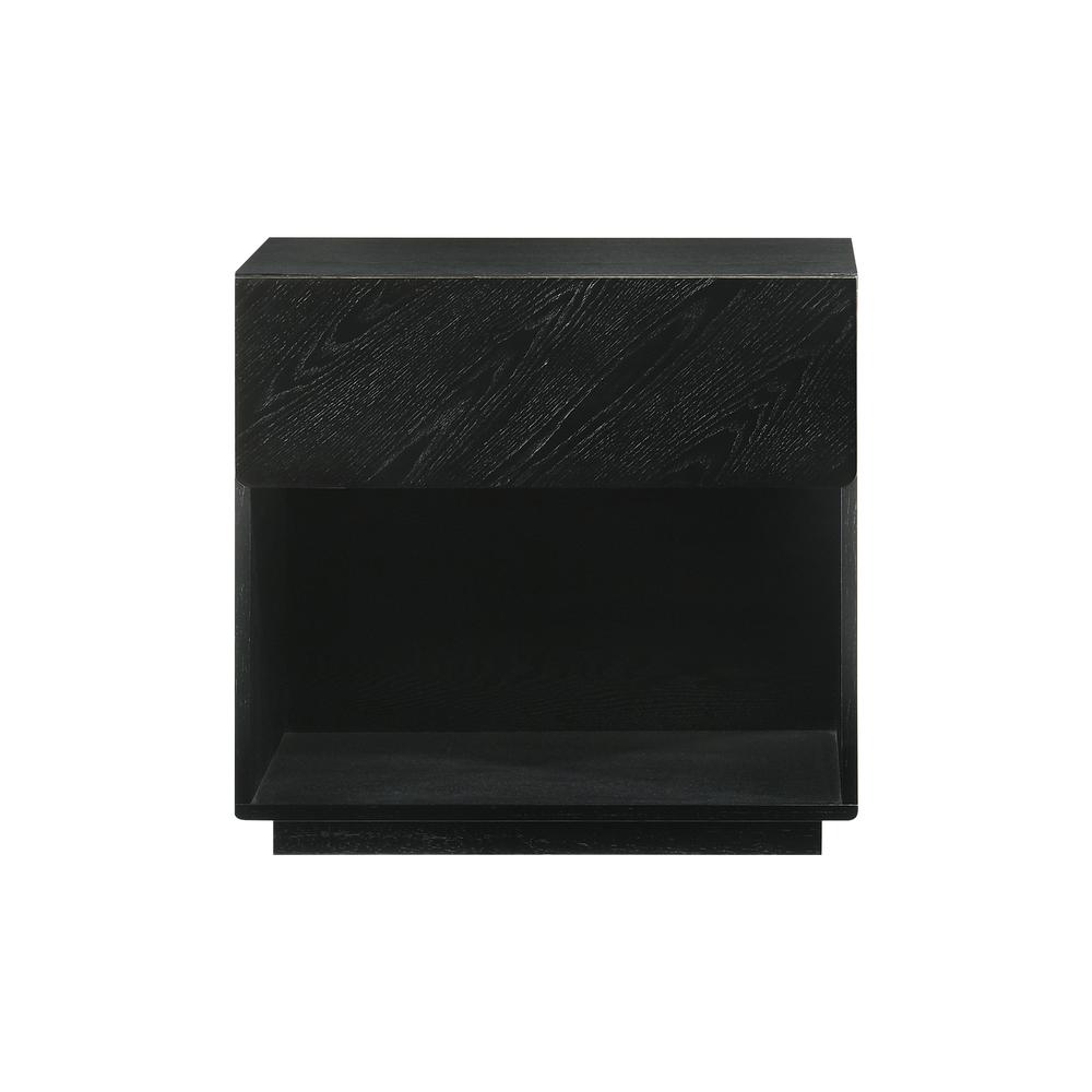 Petra 1 Drawer Wood Nightstand in Black Finish. Picture 1