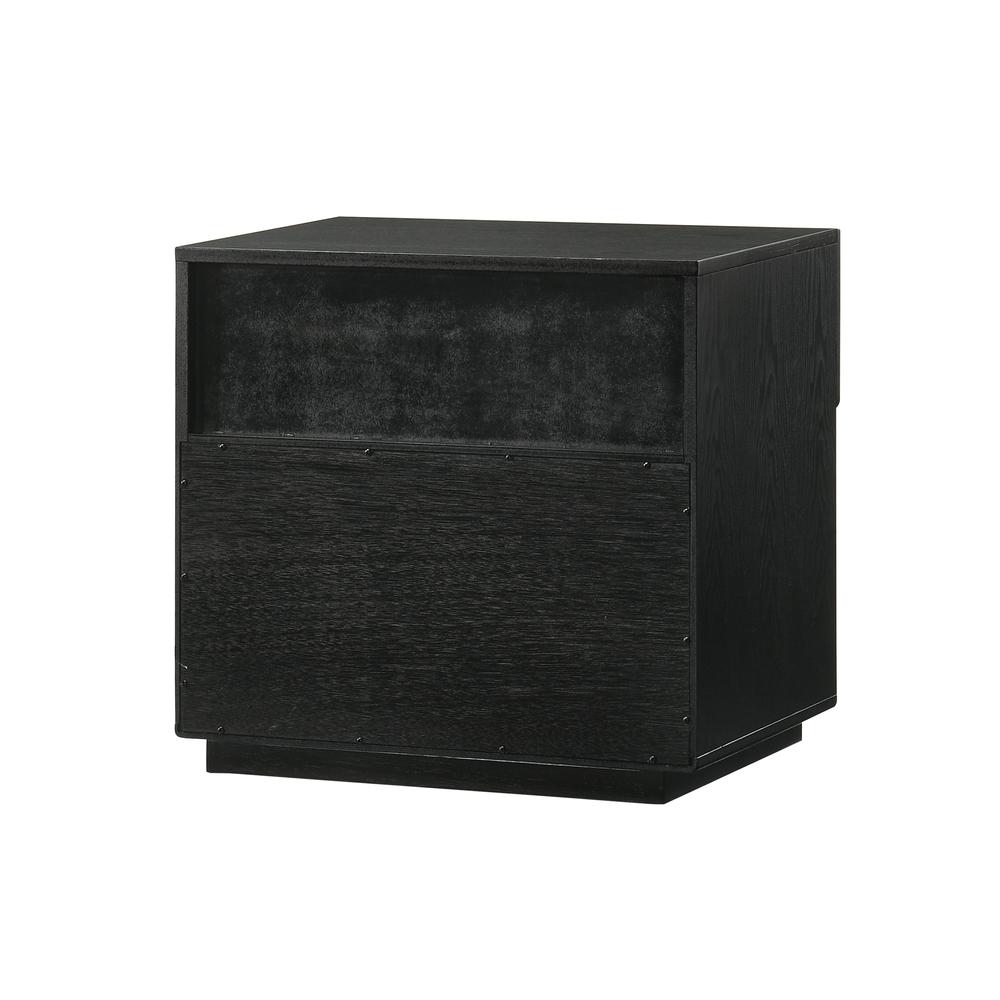 Petra 1 Drawer Wood Nightstand in Black Finish. Picture 4