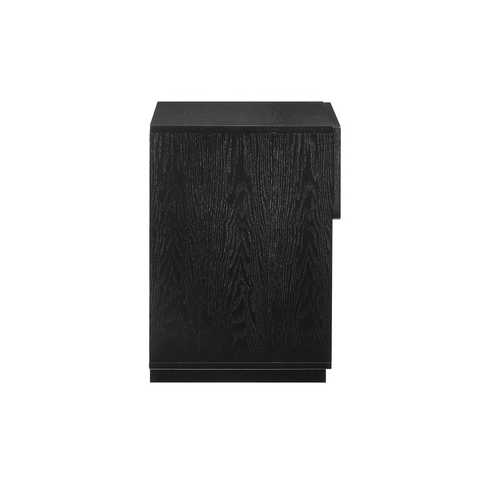 Petra 1 Drawer Wood Nightstand in Black Finish. Picture 6