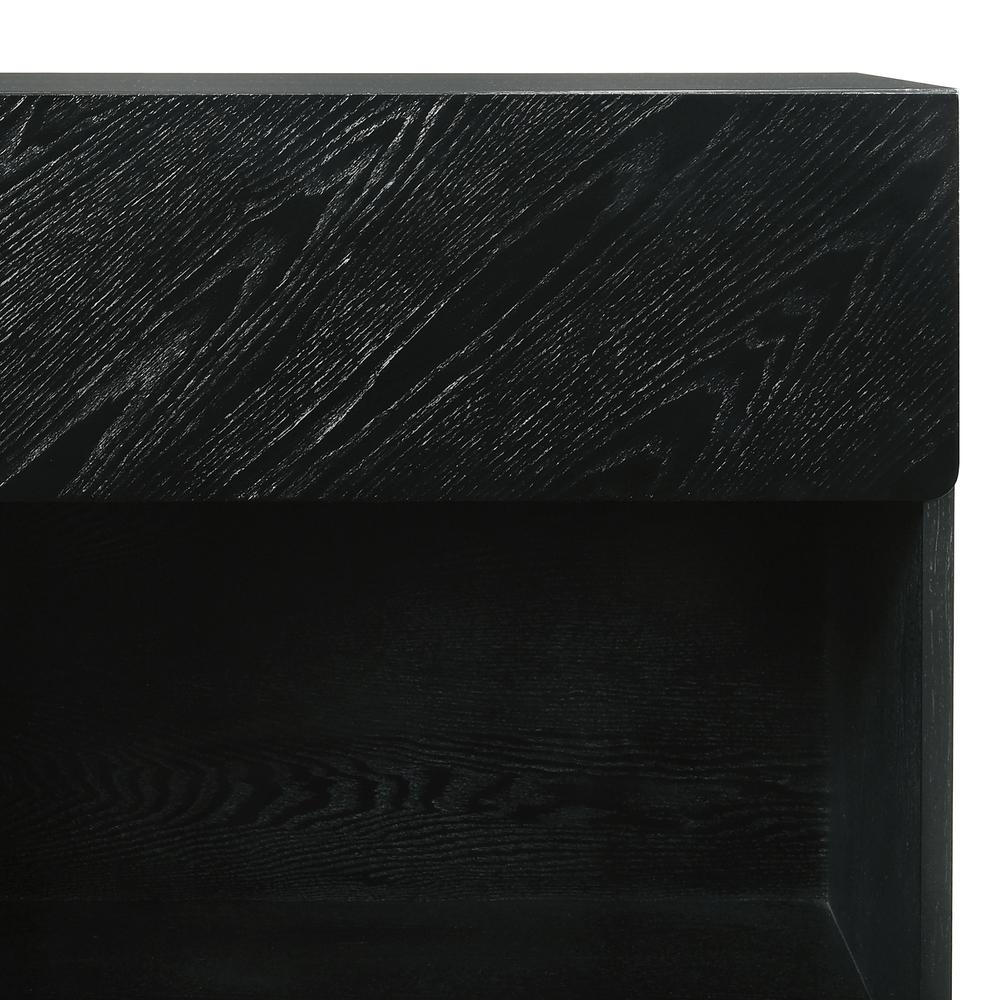 Petra 1 Drawer Wood Nightstand in Black Finish. Picture 7