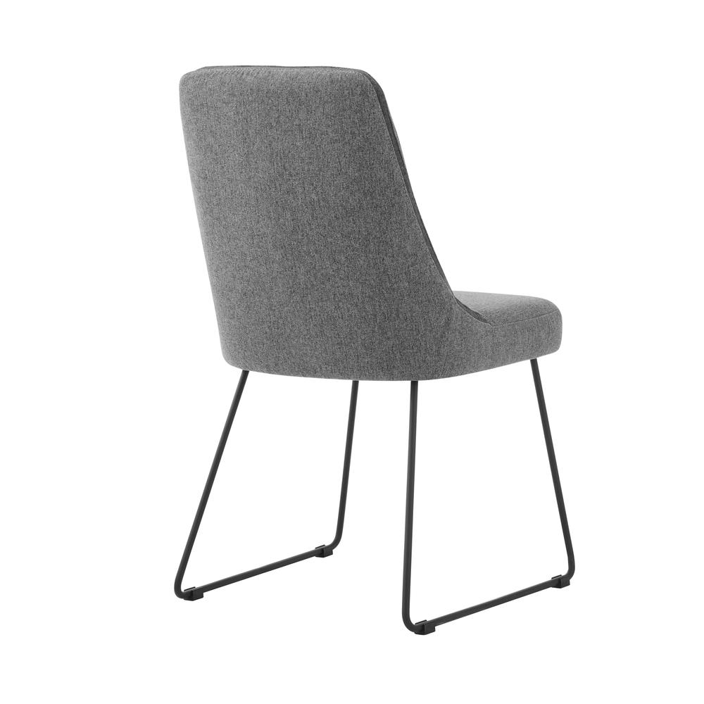 Quartz Gray Fabric and Metal Dining Room Chairs - Set of 2. Picture 3