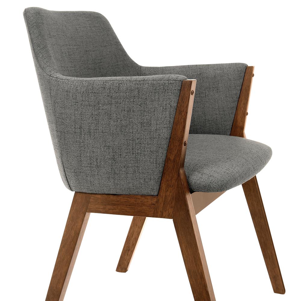 Renzo Charcoal Fabric and Walnut Wood Dining Side Chairs - Set of 2. Picture 5
