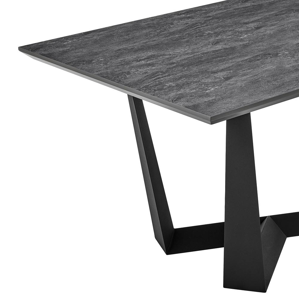 Radford Dark Gray Rectangular Dining Table with Black Finish. Picture 2