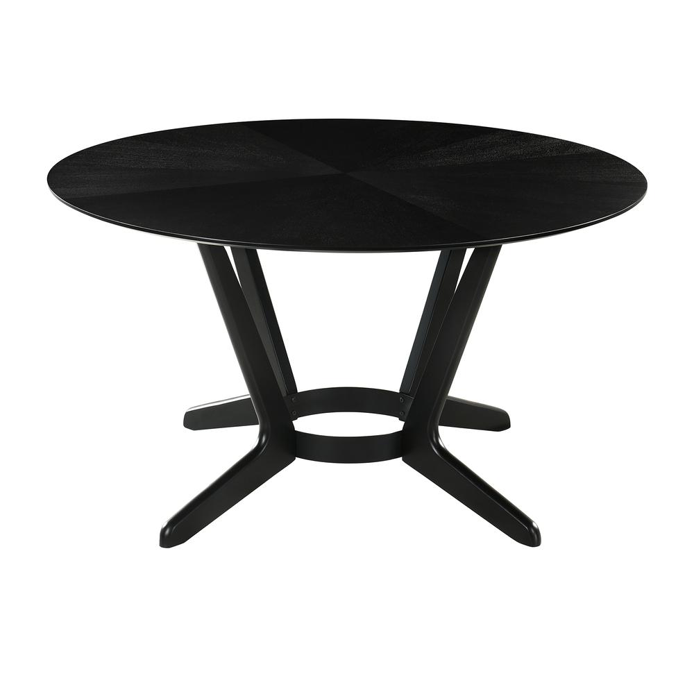 Santana Round Wood Dining Table in Black Finish. Picture 2