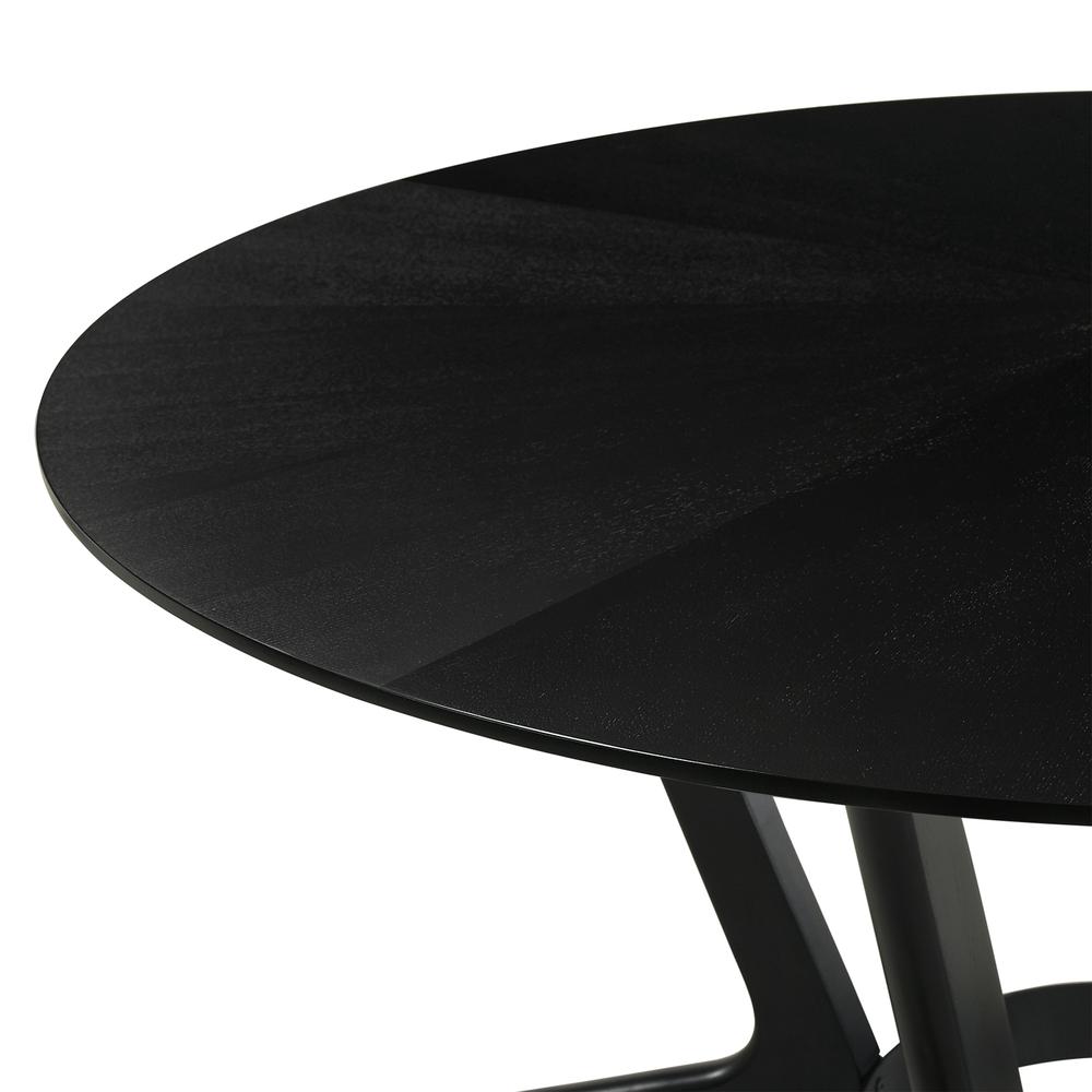 Santana Round Wood Dining Table in Black Finish. Picture 3