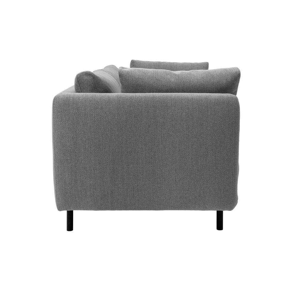Serenity 79" Gray Fabric Sofa with Black Metal Legs. Picture 3
