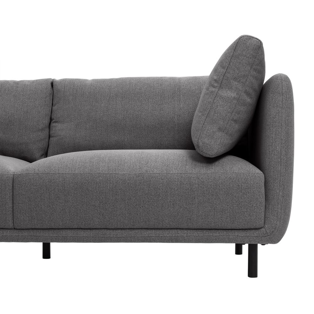 Serenity 79" Gray Fabric Sofa with Black Metal Legs. Picture 5