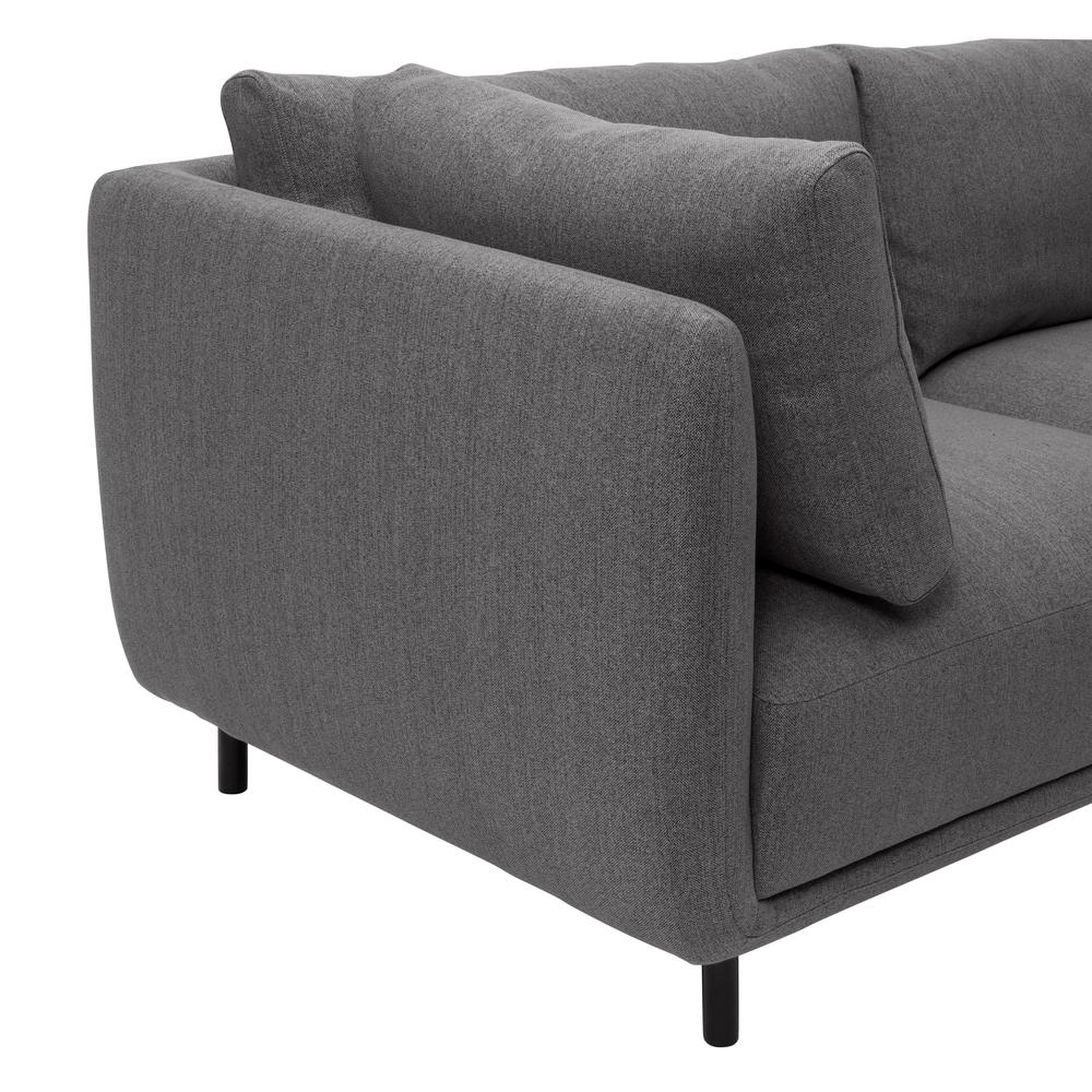 Serenity 79" Gray Fabric Sofa with Black Metal Legs. Picture 6