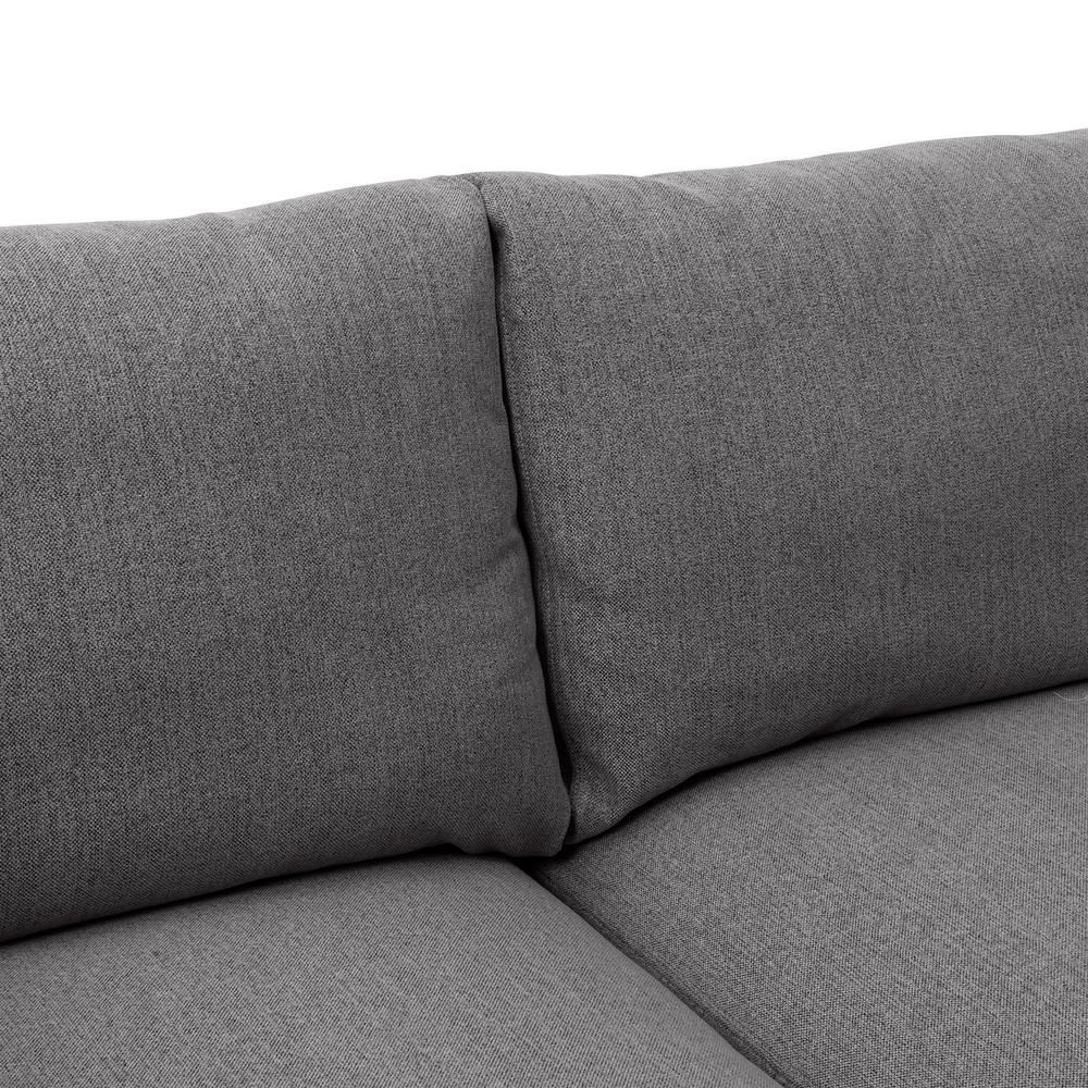 Serenity 79" Gray Fabric Sofa with Black Metal Legs. Picture 7