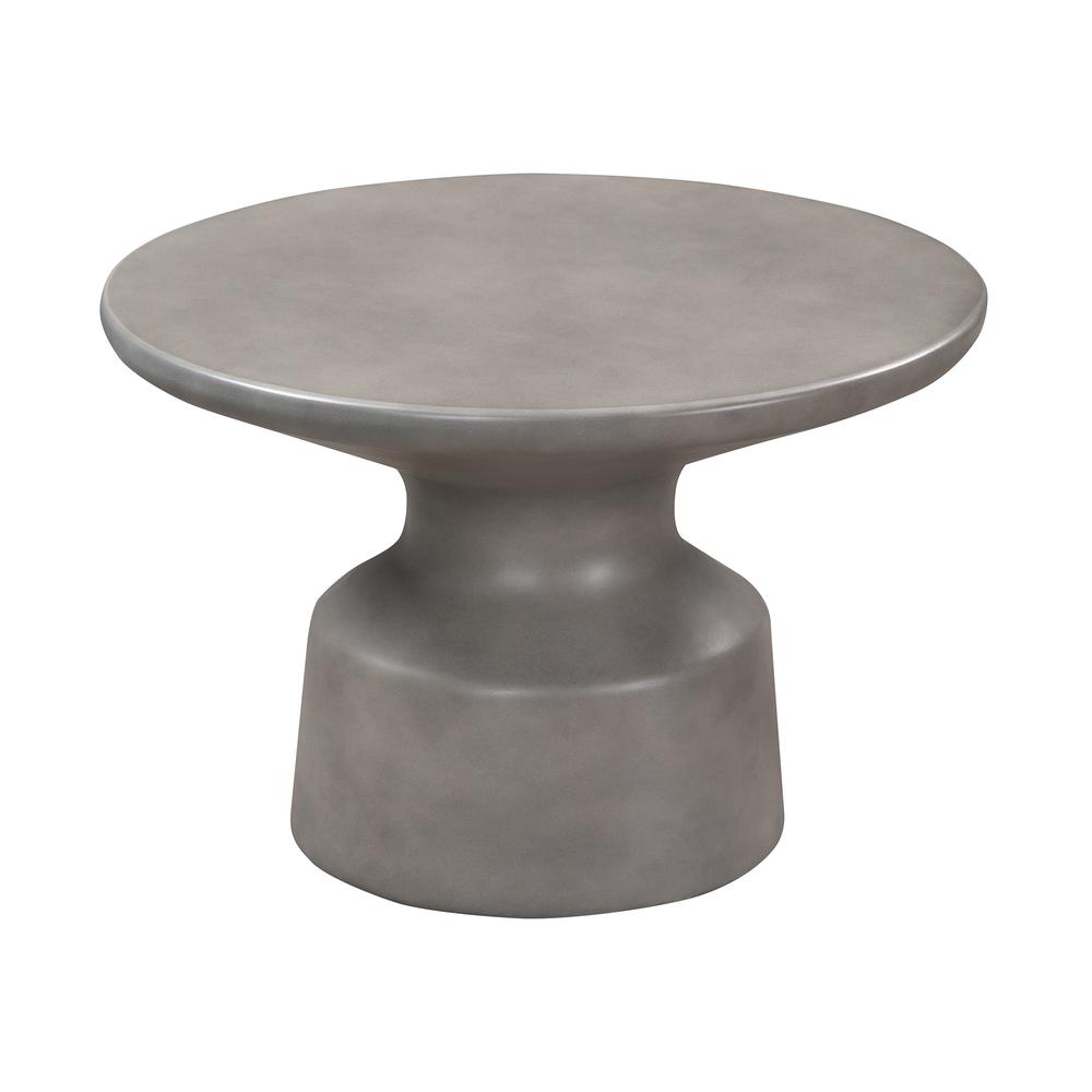 Sephie Round Pedastal Coffee Table in Grey Concrete. Picture 1