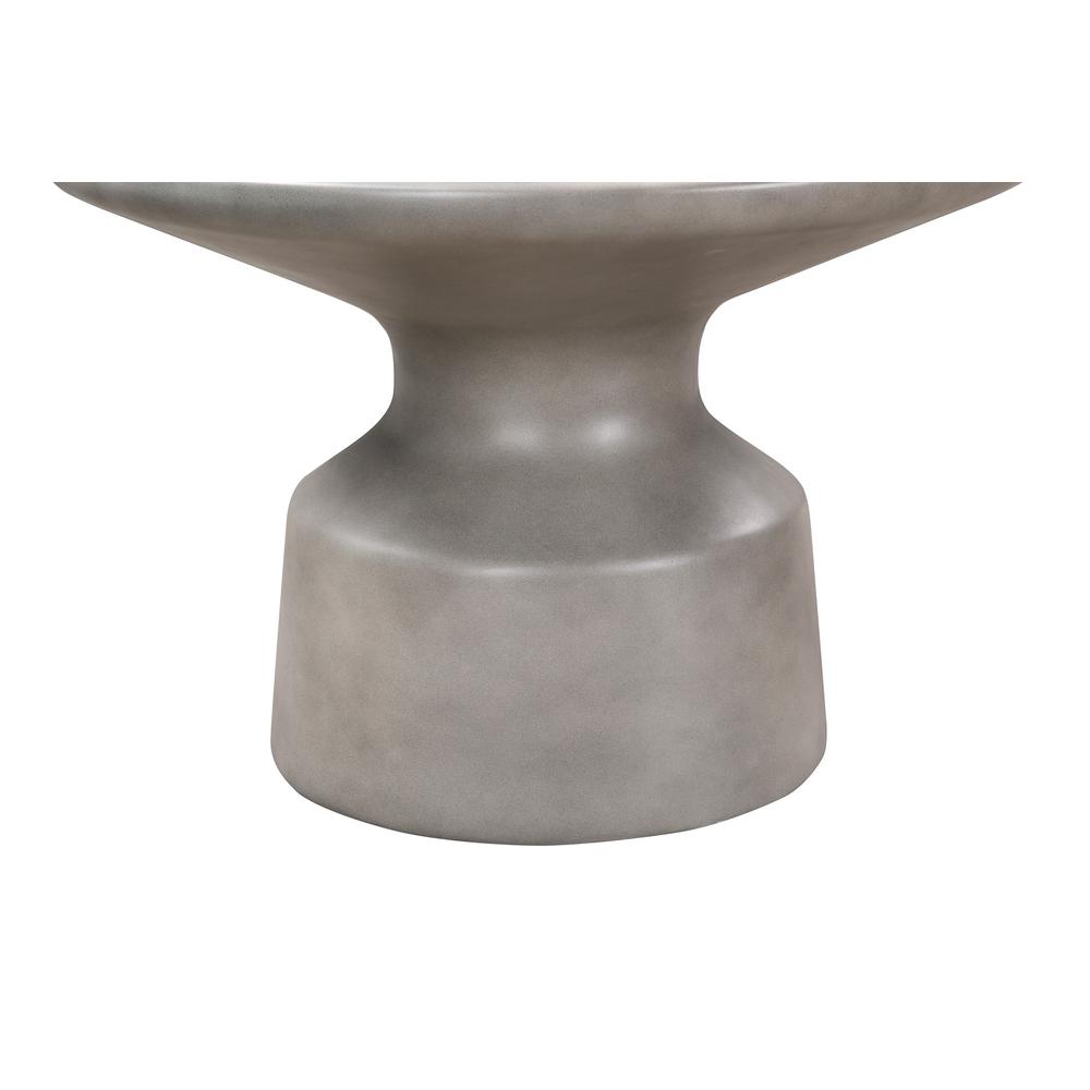 Sephie Round Pedastal Coffee Table in Grey Concrete. Picture 3