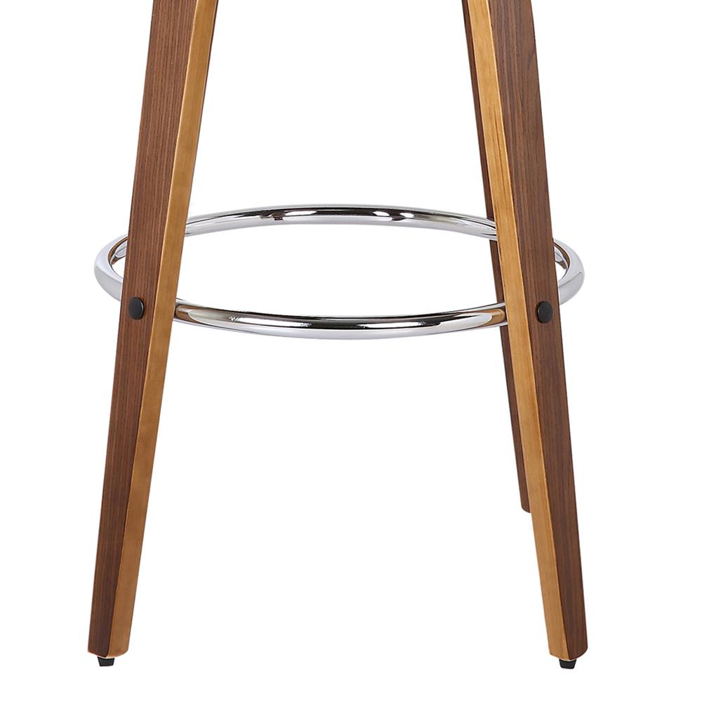 26" Counter Height Barstool in Walnut Wood Finish with Brown PU. Picture 6