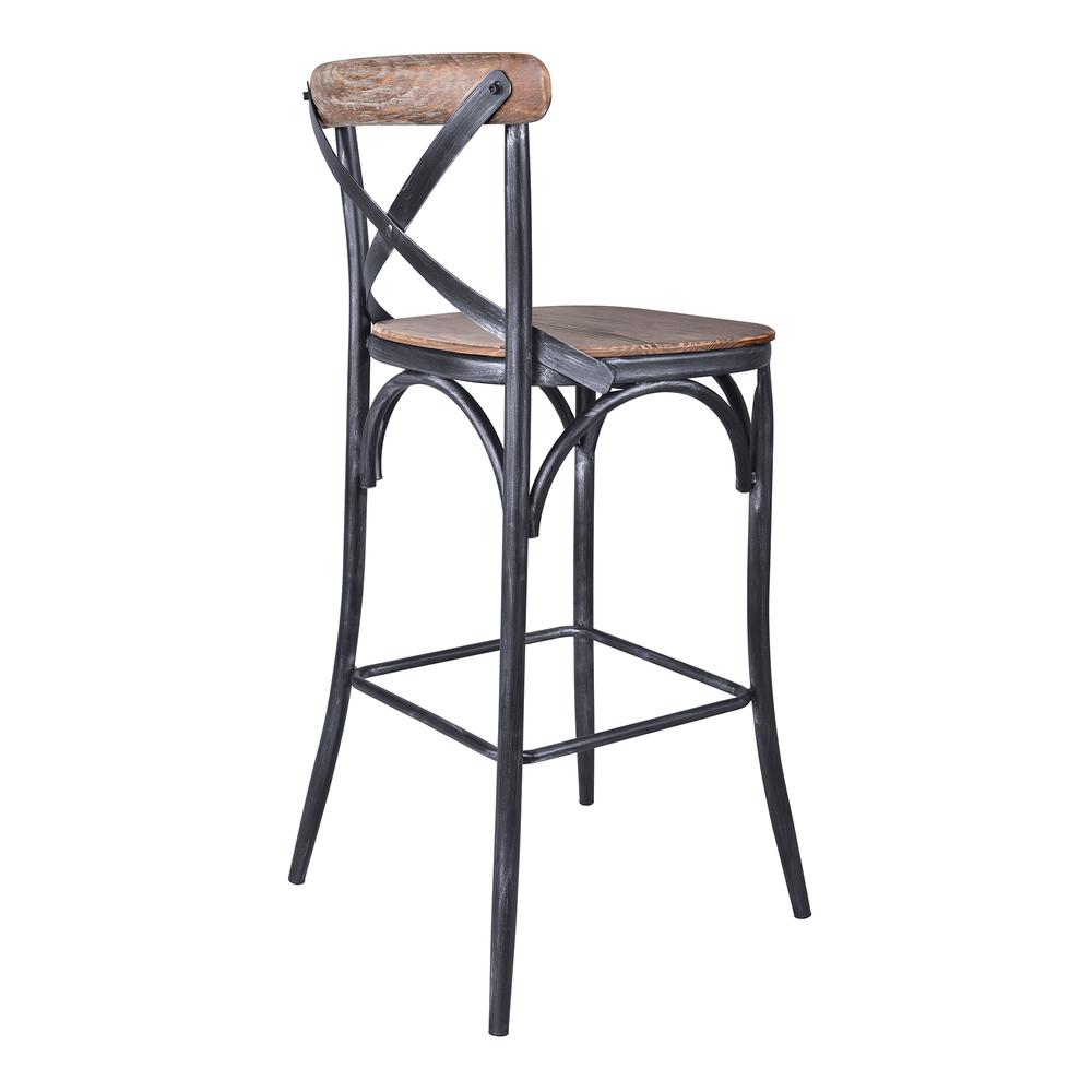 Sloan Industrial 30" Bar Height Barstool in Industrial Grey and Pine Wood. Picture 1
