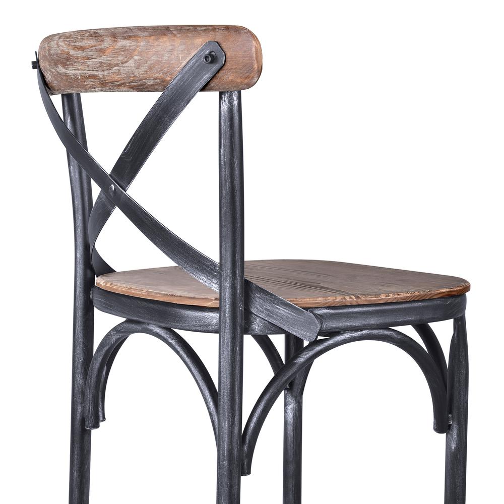 Sloan Industrial 30" Bar Height Barstool in Industrial Grey and Pine Wood. Picture 2