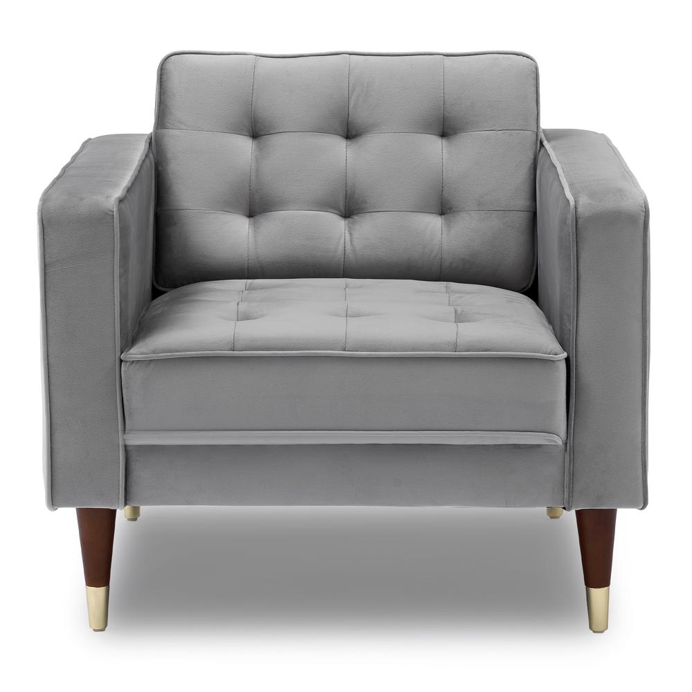 Somerset Grey Velvet Mid Century Modern Club Chair. Picture 2