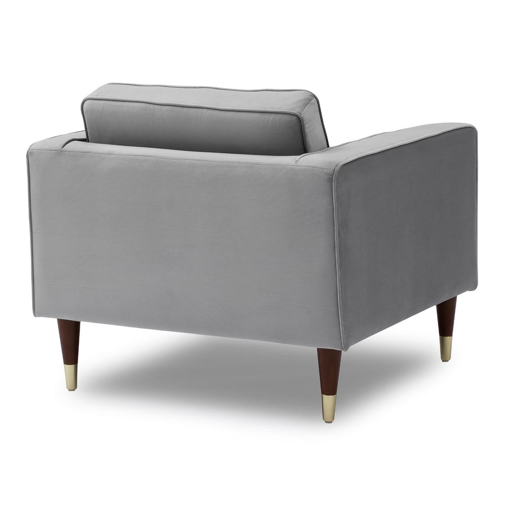Somerset Grey Velvet Mid Century Modern Club Chair. Picture 3
