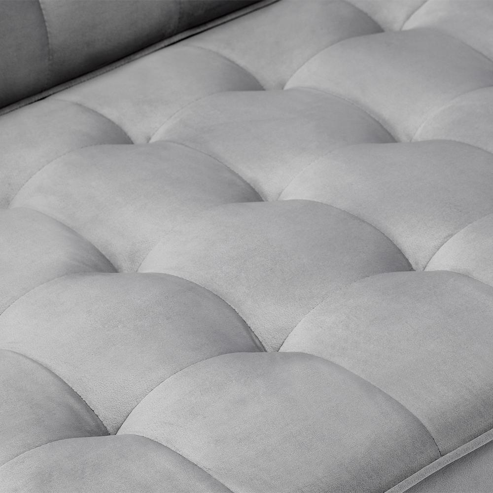 Somerset Grey Velvet Mid Century Modern Sofa. Picture 4