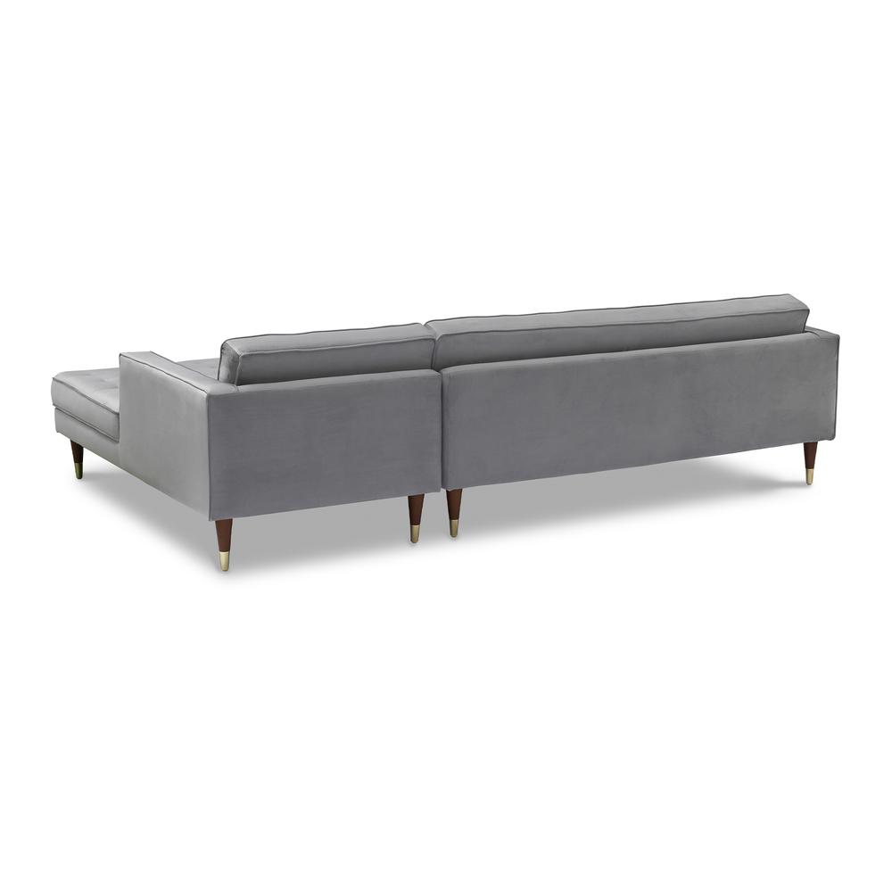 Somerset Grey Velvet Mid Century Modern Right Sectional Sofa. Picture 3