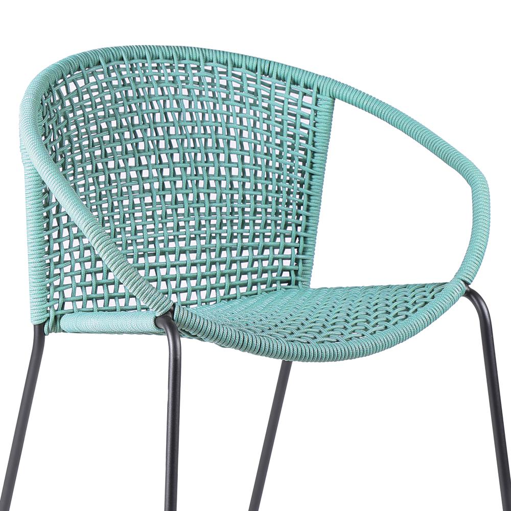 Snack Indoor Outdoor Stackable Steel Dining Chair with Wasabi Rope - Set of 2. Picture 4