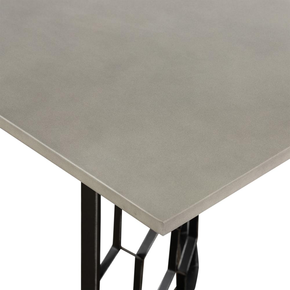 Solange Concrete and Black Metal Rectangular Dining Table. Picture 4