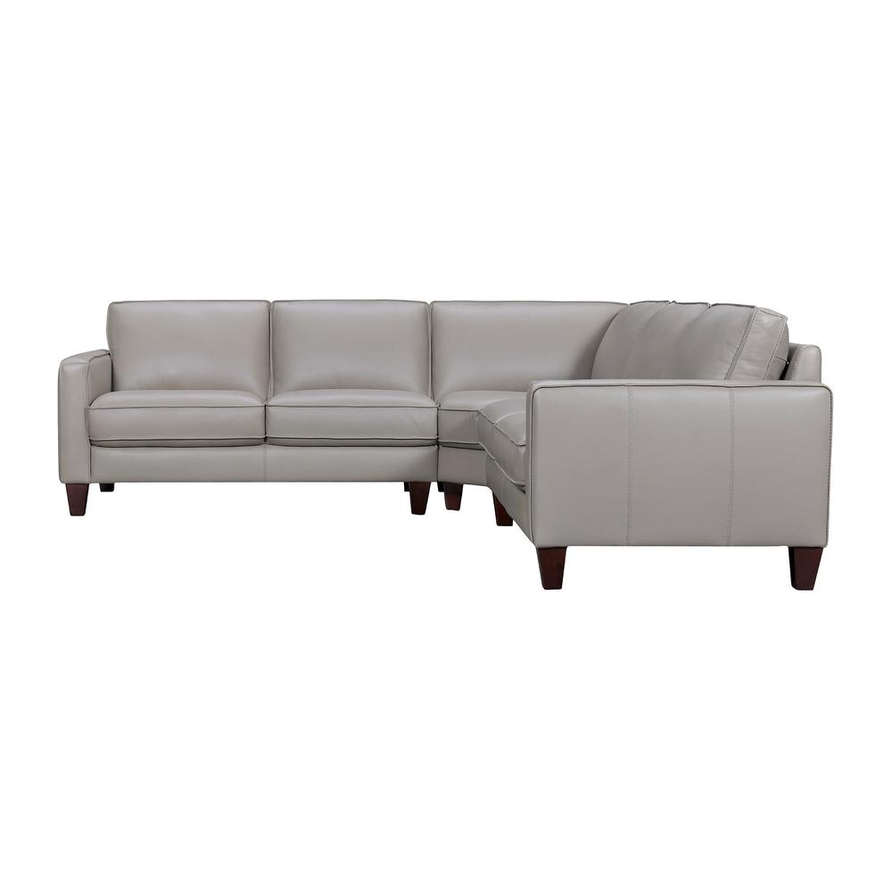 Summit 3 Piece Greige Leather Sectional Sofa. Picture 2