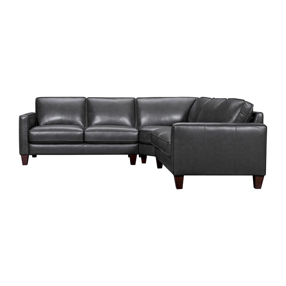 Summit 3 Piece Pewter Leather Sectional Sofa. Picture 2