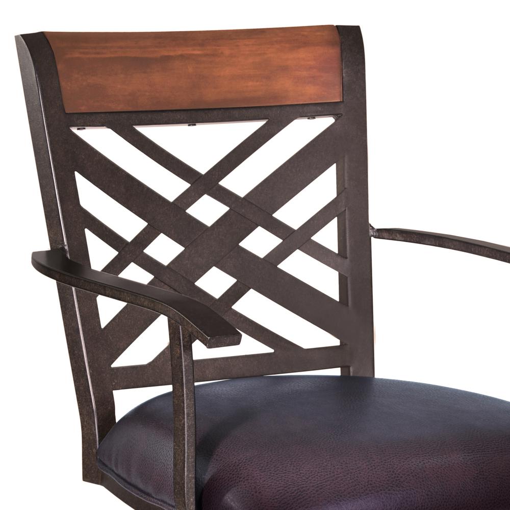 Tahiti  26" Arm Barstool in Auburn Bay finish with Brown Pu upholstery. Picture 2