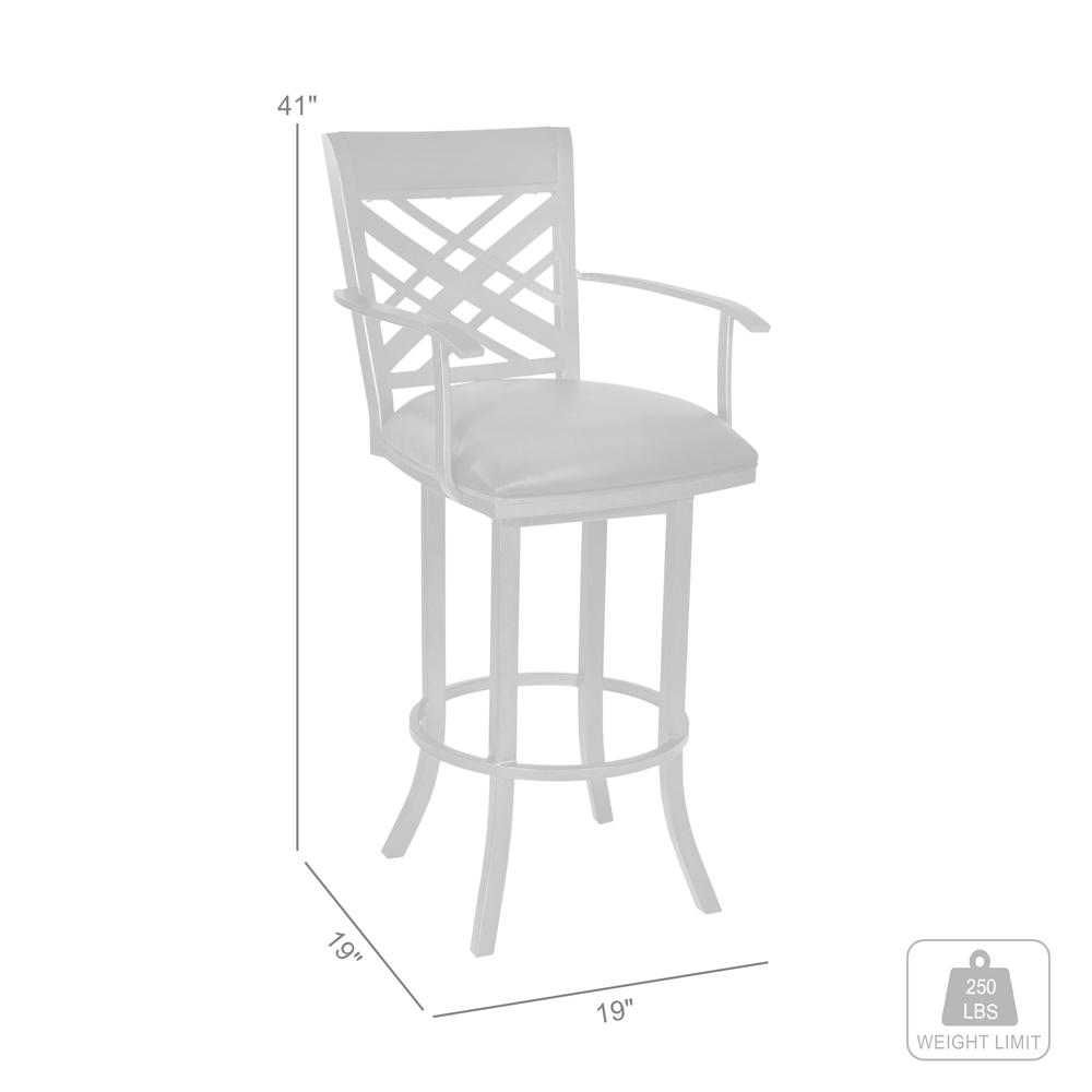 Tahiti  26" Arm Barstool in Auburn Bay finish with Brown Pu upholstery. Picture 4