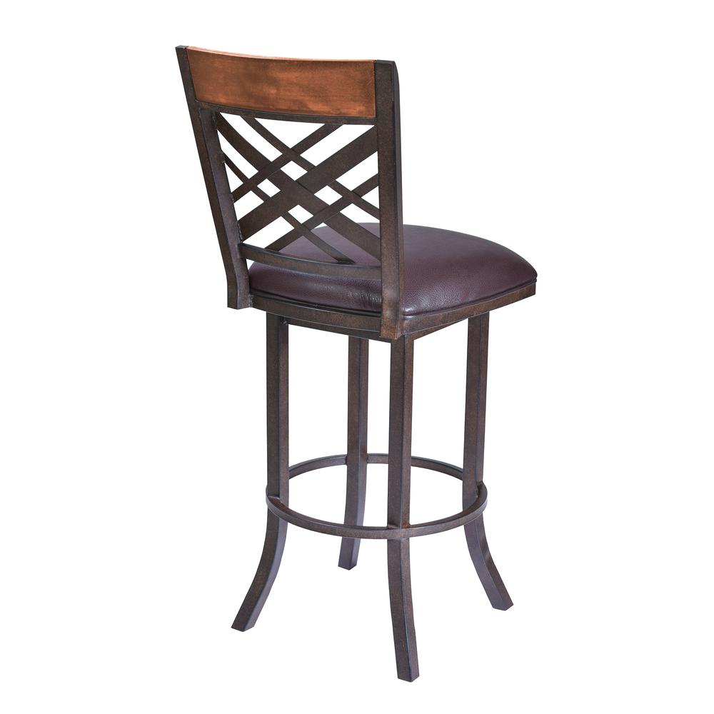 Tahiti  30" Barstool in Auburn Bay finish with Brown Pu upholstery. Picture 2