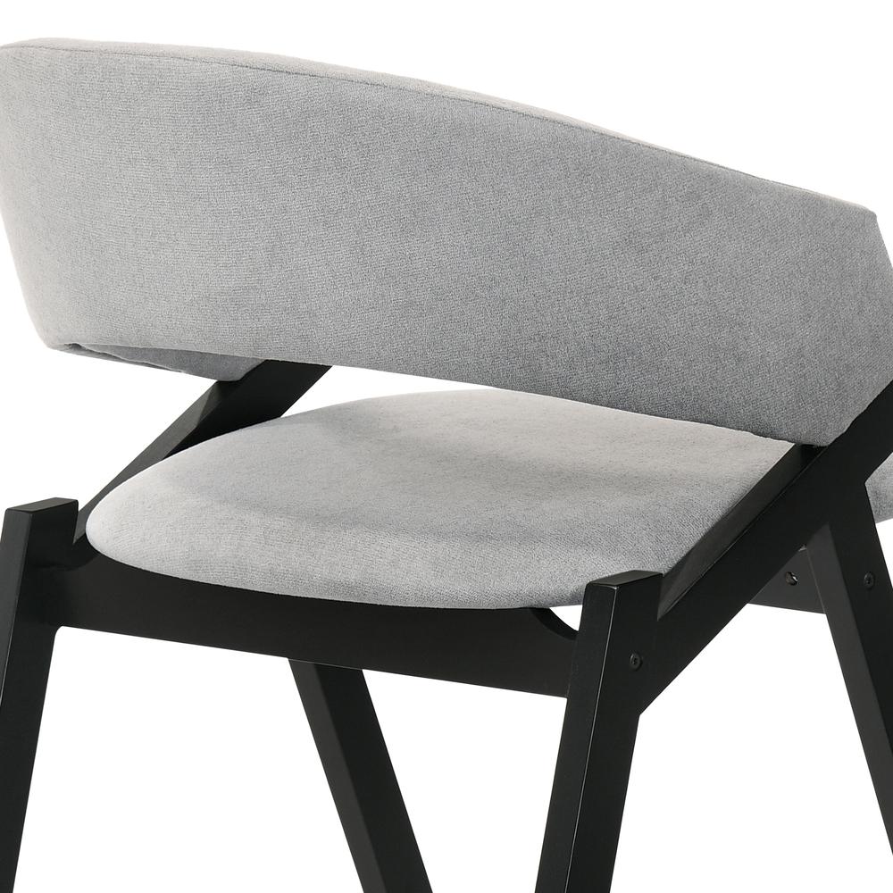 Talulah Gray Fabric and Black Veneer Dining Side Chairs - Set of 2. Picture 6
