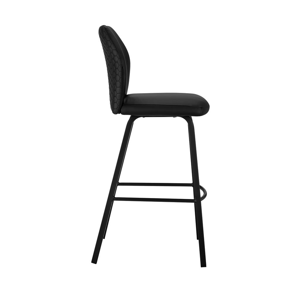 Tandy Black Faux Leather and Black Metal 30" Bar Stool. Picture 3