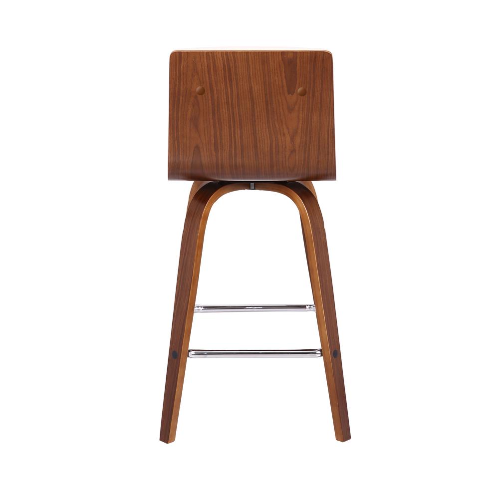 Vienna 26" Counter Height Barstool in Walnut Wood Finish with Cream Faux Leather. Picture 5