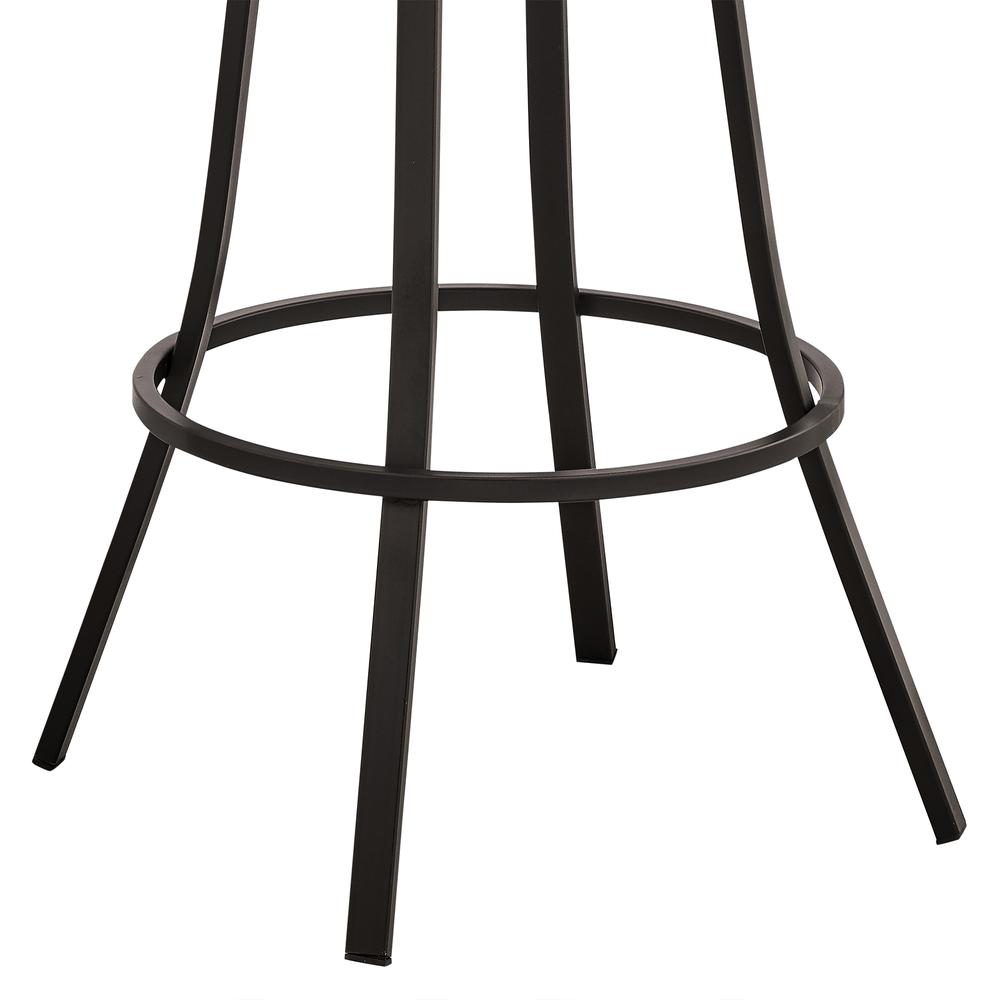Swivel Brown Faux Leather and Java Brown Metal Bar Stool. Picture 8