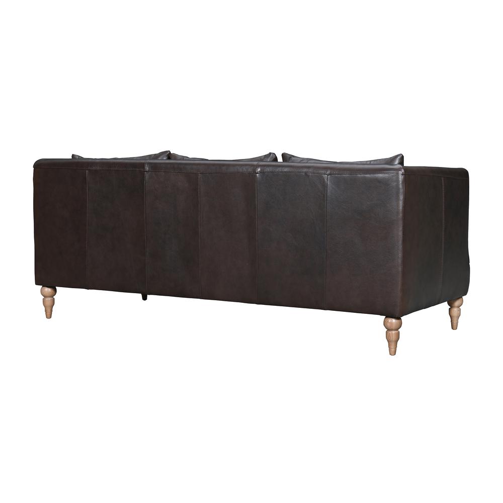 Vincenza 85" Dark Brown Leather Sofa. Picture 3