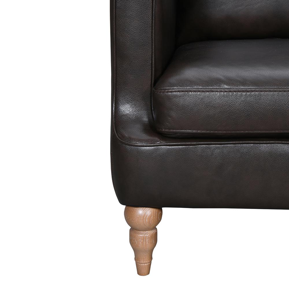 Vincenza 85" Dark Brown Leather Sofa. Picture 4