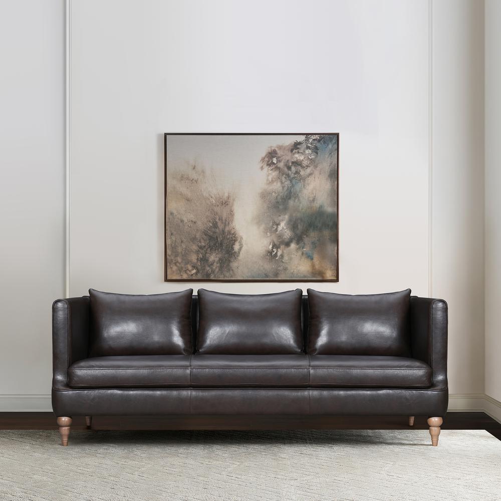 Vincenza 85" Dark Brown Leather Sofa. Picture 9