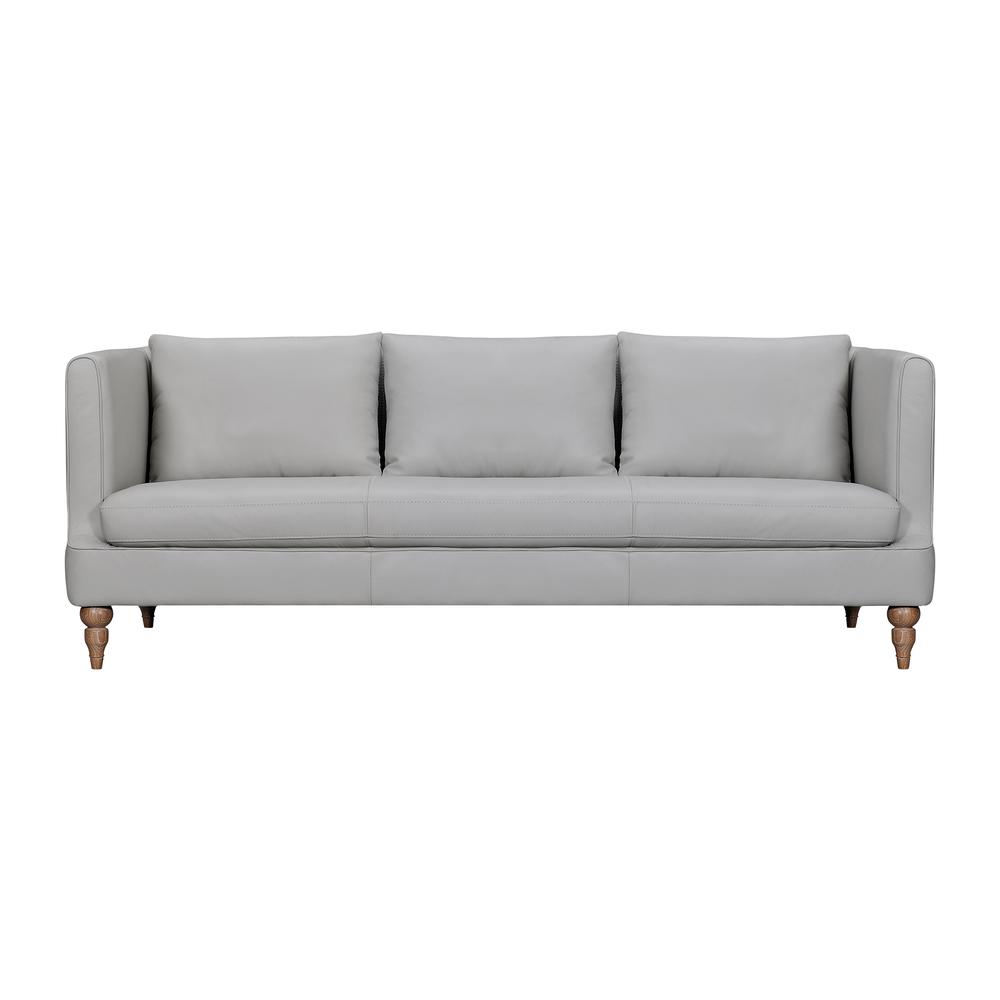 Vincenza 85" Dove Gray Leather Sofa. Picture 1