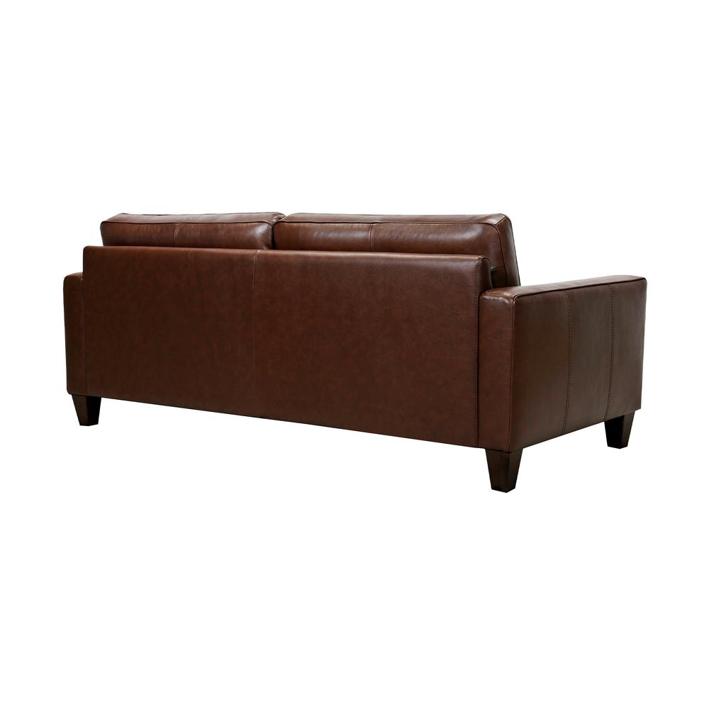 Wesley 81" Leather Power Reclining Tuxedo Arm Sofa, Chestnut. Picture 3