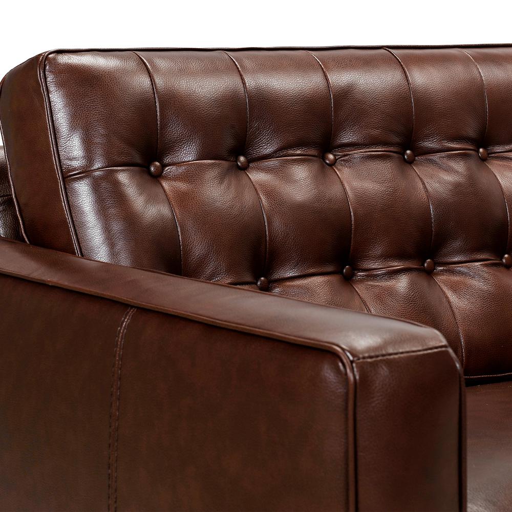 Wesley 81" Leather Power Reclining Tuxedo Arm Sofa, Chestnut. Picture 4