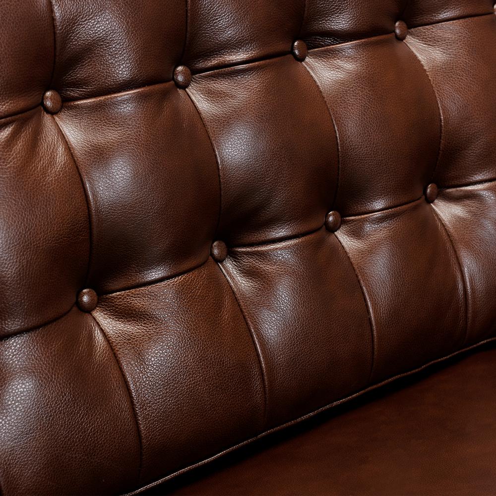 Wesley 81" Leather Power Reclining Tuxedo Arm Sofa, Chestnut. Picture 5