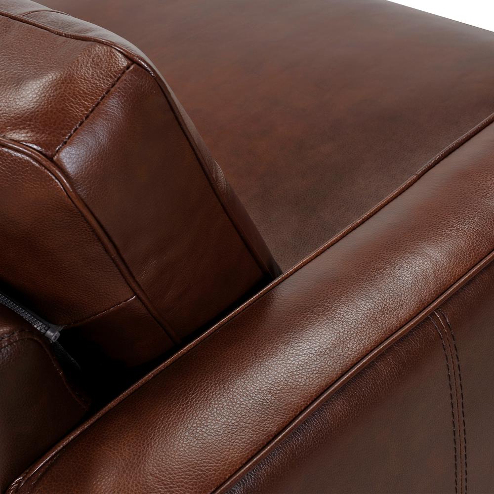 Wesley 81" Leather Power Reclining Tuxedo Arm Sofa, Chestnut. Picture 6