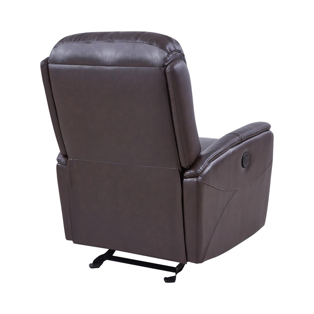 Contemporary Recliner in Dark Brown Genuine Leather. Picture 4