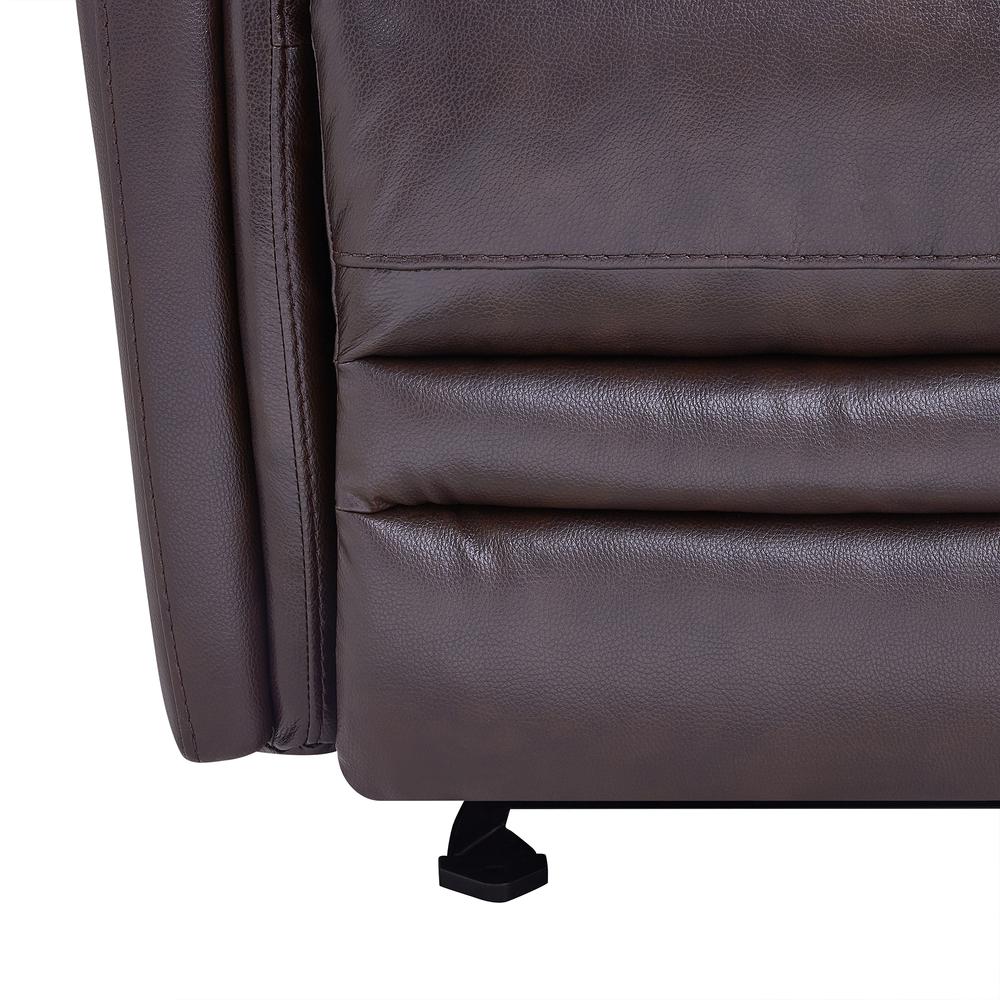 Contemporary Recliner in Dark Brown Genuine Leather. Picture 6