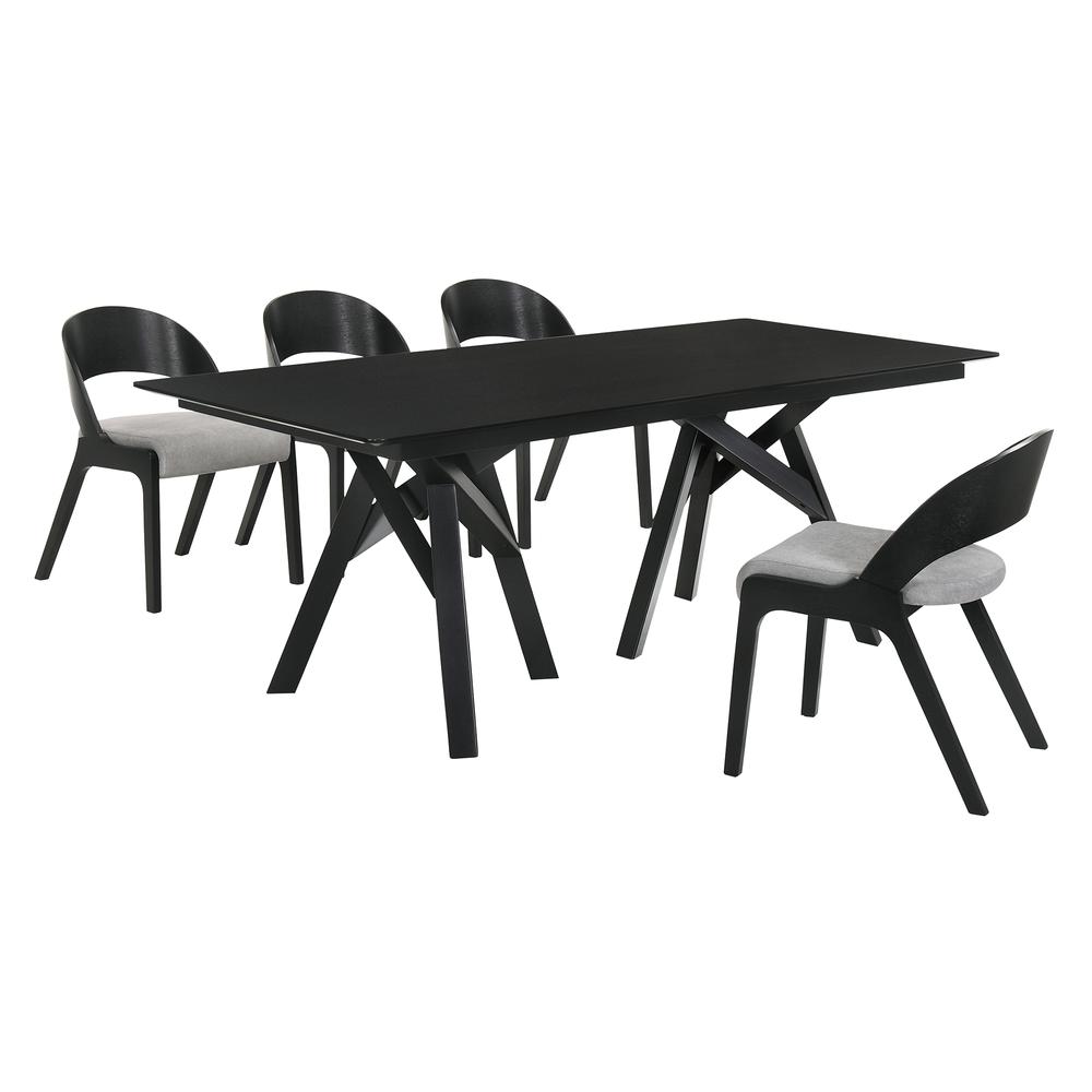 Cortina Polly 5 Piece Black Dining Set. Picture 1
