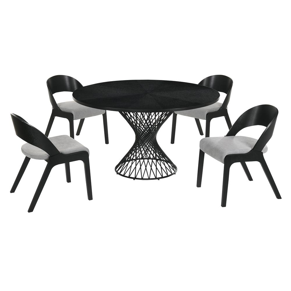 Cirque Polly 5 Piece Black Dining Set. Picture 1