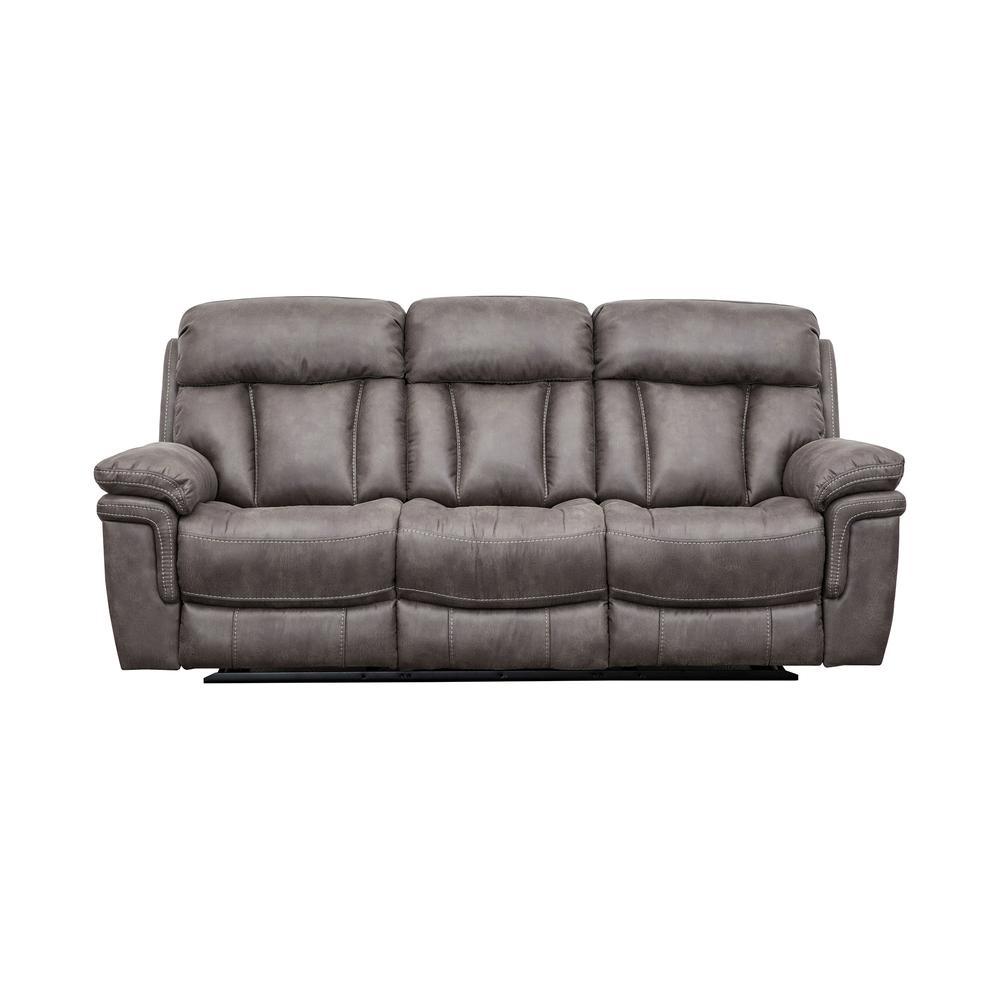 Estelle Power Reclining 2 Piece Sofa and Recliner Set in Gunmetal Fabric. Picture 3
