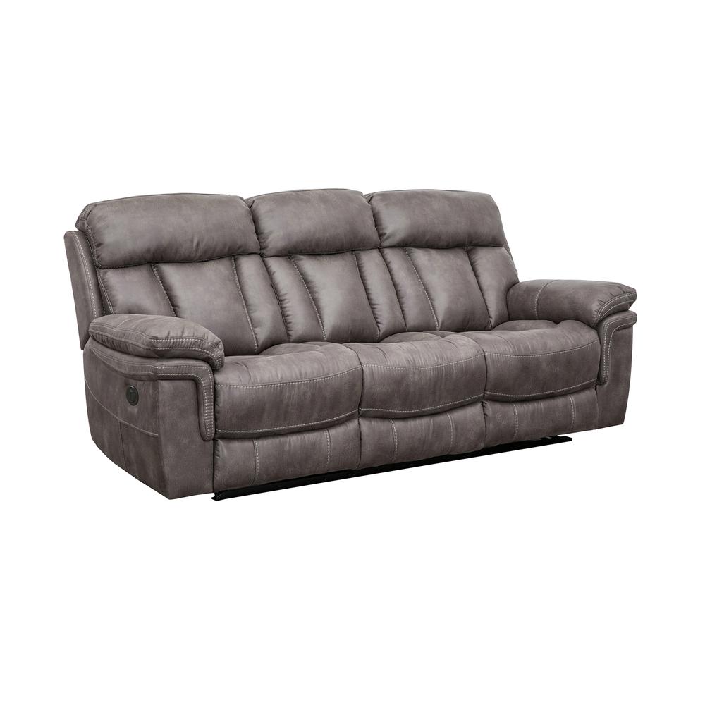Estelle Power Reclining 2 Piece Sofa and Recliner Set in Gunmetal Fabric. Picture 4